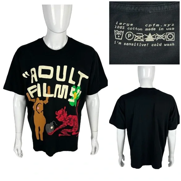 Cactus Plant Flea Market Shirts | Cactus Plant Flea Market Adult Films Mens Large Shirt Tee Black Printed Made Usa | Color: Black | Size: L |